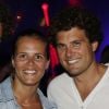 Laure Manaudou avec son nouveau compagnon Benoît Moussilmani, champion de windsurf, et son frère jumeau Sylvain au concert de Sébastien Tellier à la Villa Schweppes durant le Festival de Cannes le 16 mai 2014. 