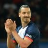 Zlatan Ibrahimovic après le match entre le Paris Saint-Germain et Montpellier le 17 mai 2014 au Parc des Princes à Paris