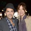 Jamel Debbouze avec sa femme Mélissa Theuriau lors de la finale du 4e Trophée d'Impro de la Fondation Culture et Diversité et de la Compagnie Déclic Théâtre, le 19 mai 2014 au Théâtre Comedia, à Paris.