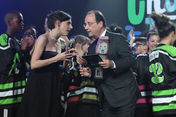 François Hollande s'est engagé en faveur de l'impro lors de la finale du 4e Trophée d'Impro de la Fondation Culture et Diversité et de la Compagnie Déclic Théâtre, le 19 mai 2014 au Théâtre Comedia, à Paris.