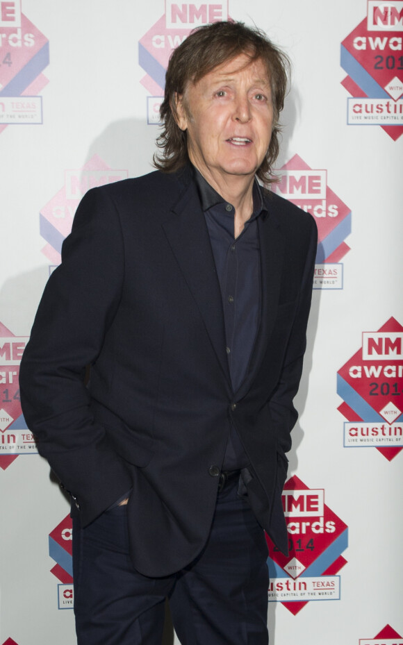 Paul McCartney arrivant aux NME Awards 2014 au O2 Academy Brixton à Londres, le 26 février 2014.