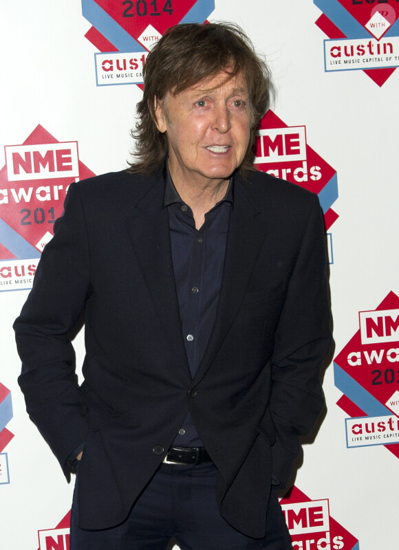 Paul McCartney arrivant aux NME Awards 2014 au O2 Academy Brixton à Londres, le 26 février 2014.