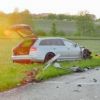 Photo supposée de l'accident de Jan Ullrich le 19 mai 2014 à Mattwil (Allemagne). Sa voiture, une Audi A6, se trouve à gauche de l'image.
