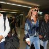 Heidi Klum et son nouveau compagnon Vito Schnabel arrivent à l'aéroport Nice pour assister au 67ème festival de Cannes le 21 mai 2014.