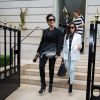 Kris Jenner, Kourtney et Khloé Kardashian, Kendall et Kylie Jenner font du shopping sur la prestigieuse avenue Montaigne, dans le 8e arrondissement. Paris, le mercredi 21 mai 2014.