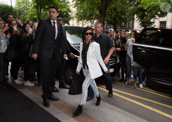 Kourtney Kardashian arrive au George V dans le 8e arrondissement. Paris, le 21 mai 2014.