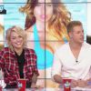 Julien Guirado ("Les Anges de la télé-réalité 6") face à Matthieu Delormea et Caroline Receveur sur le plateau du "Mag" sur NRJ12, le 22 mai 2014.