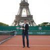 Rafael Nadal lors de l'opération Roland-Garros dans la ville, sur le Champs de Mars à Paris, le 22 mai 2014