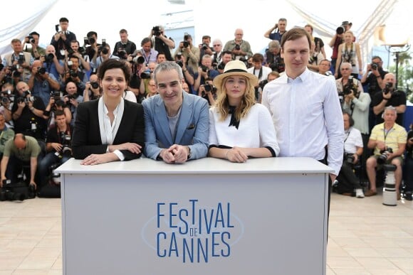 Juliette Binoche, Olivier Assayas, Chloë Grace Moretz et Lars Eidinger - Photocall du film "Sils Maria" lors du 67e Festival International du Film de Cannes, le 23 mai 2014.