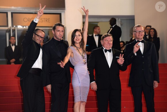 Andrey Zvyagintsev, Aleksei Serebryakov, Vladimir Vdovichenkov, Roman Madianov, Yelena Lyadova - Montée des marches du film "Leviathan" lors du 67e Festival du film de Cannes le 23 mai 2014
