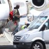 Virgil Abloh arrive en jet privé à Florence, le 24 mai 2014.