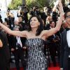Mouna Ayoub lors de la montée des marches de la cérémonie de clôture du 67e Festival du film de Cannes le 24 mai 2014.