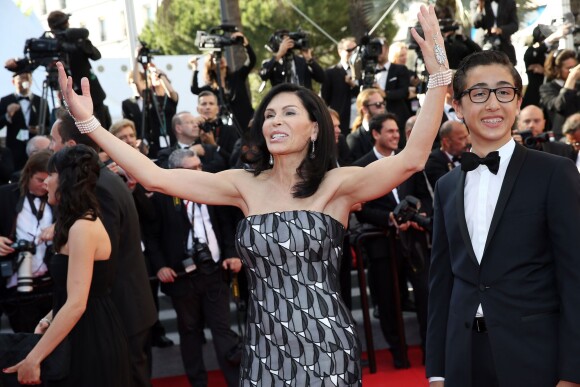 Mouna Ayoub lors de la montée des marches de la cérémonie de clôture du 67e Festival du film de Cannes le 24 mai 2014.