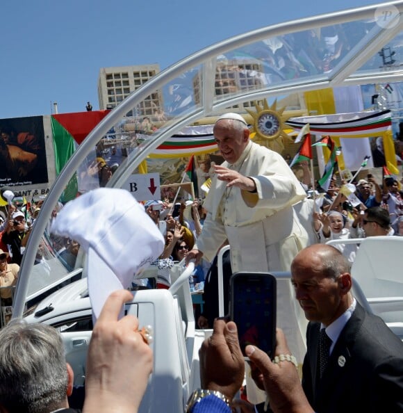 Image de la visite du pape François à Bethléem le 25 mai 2014