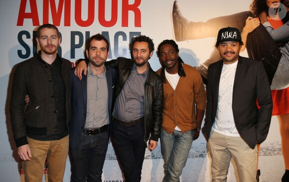 Pablo Pauly, Sébastien Castro, Nader Boussandel, Noom Diawara et Fabrice Eboué - Avant-première du film "Amour sur place ou à emporter" à Paris le 26 mai 2014.