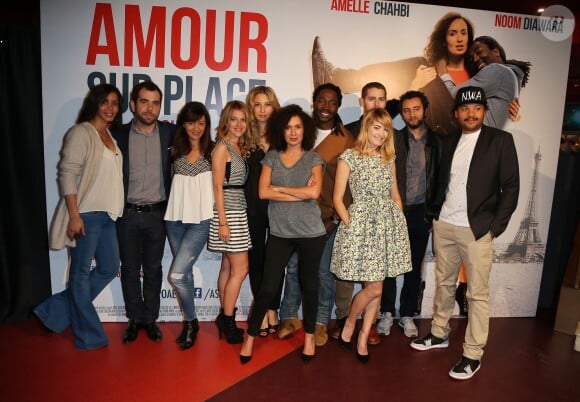 L'équipe du film - Avant-première du film "Amour sur place ou à emporter" à Paris le 26 mai 2014.