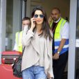 Amal Alamuddin, la fiancée de George Clooney arrive à l'aéroport de Heathrow, Londres, le 13 mai 2014