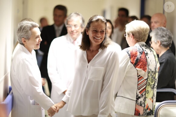 La princesse Stéphanie de Monaco à la maternité du Centre hospitalier Princesse Grace, le 27 mai 2014, dans le cadre de la Fête des mères.
