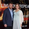 Guy Ritchie et sa compagne Jacqui Ainsley, enceinte - Avant-première du film "Edge of Tomorrow" au BFI Imax à Londres le 28 mai 2014