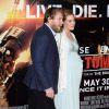 Guy Ritchie et sa compagne Jacqui Ainsley, enceinte de leur 3e enfant - Avant-première du film "Edge of Tomorrow" au BFI Imax à Londres le 28 mai 2014