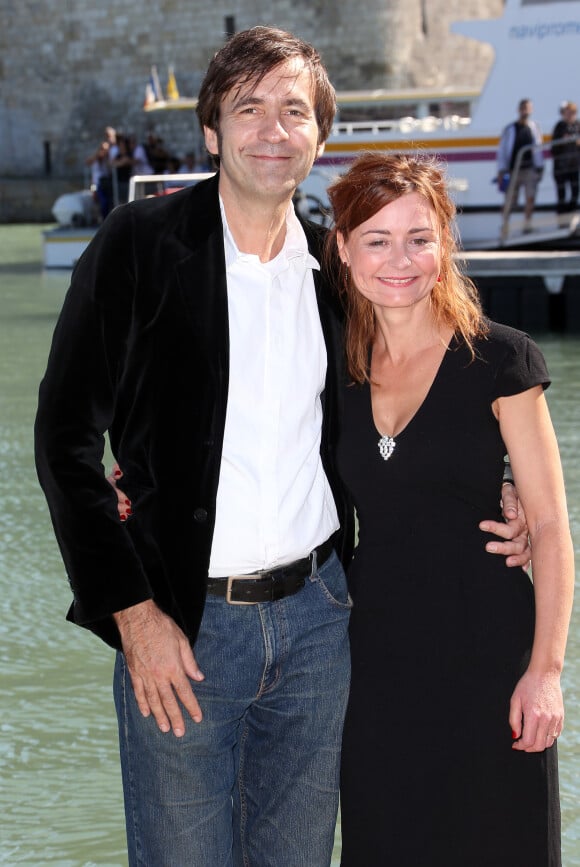 Christelle Reboul et Thierry Samitier - Photocall "Mes chers voisins" au 14e Festival de la fiction TV de La Rochelle. Le 15 septembre 2012.