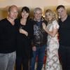 Exclusif - Laurent Baffie, Claude Lelouch et sa compagne Valérie Perrin, Jean-Marie Bigard et sa femme Lola - Jean-Marie Bigard fête ses 60 ans au Grand Rex à Paris le 23 mai 2014.