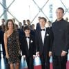 Marie et Joachim de Danemark et les princes Nikolai et Felix à leur arrivée le 1er juin 2014 au siège de Radio Danemark à Copenhague pour le gala en l'honneur des 80 ans du prince consort Henrik.