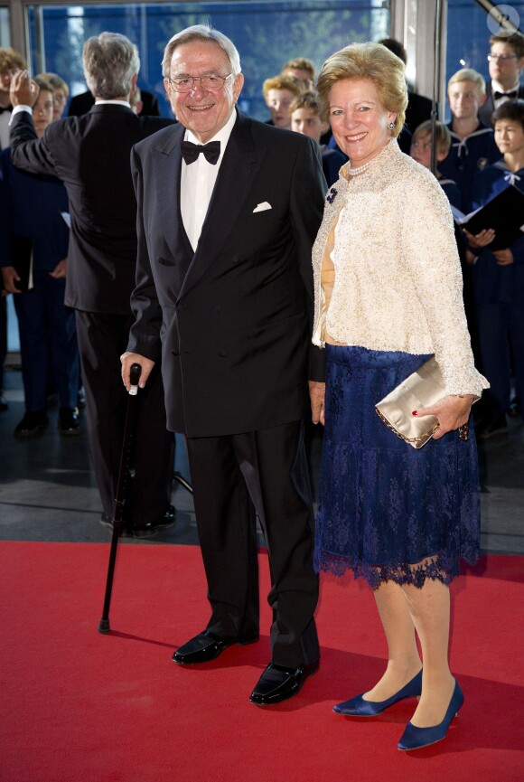 Le roi Constantin II de Grèce et la reine Anne-Marie le 1er juin 2014 au siège de Radio Danemark à Copenhague pour le gala en l'honneur des 80 ans du prince consort Henrik.