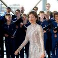 La comtesse Alexandra de Frederiksborg le 1er juin 2014 au siège de Radio Danemark à Copenhague pour le gala en l'honneur des 80 ans du prince consort Henrik.