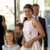 La princesse Mary de Danemark, en compagnie de ses enfants Christian et Isabella le 1er juin 2014 au siège de Radio Danemark à Copenhague pour le gala en l'honneur des 80 ans du prince consort Henrik.