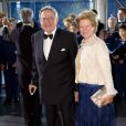 Le roi Constantin et la reine Anne-Marie de Grèce le 1er juin 2014 au siège de Radio Danemark à Copenhague pour le gala en l'honneur des 80 ans du prince consort Henrik.