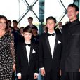  La princesse Marie et le prince Joachim de Danemark avec les princes Felix et Nikolai le 1er juin 2014 au siège de Radio Danemark à Copenhague pour le gala en l'honneur des 80 ans du prince consort Henrik. 