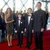 La princesse Marie et le prince Joachim de Danemark avec les princes Felix et Nikolai le 1er juin 2014 au siège de Radio Danemark à Copenhague pour le gala en l'honneur des 80 ans du prince consort Henrik.