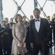  La comtesse Alexandra de Frederiksborg, ex-femme du prince Joachim, et son époux Martin Jorgensen le 1er juin 2014 au siège de Radio Danemark à Copenhague pour le gala en l'honneur des 80 ans du prince consort Henrik. 