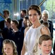  La princesse Mary et sesenfants le prince Christian et la princesse Isabella le 1er juin 2014 au siège de Radio Danemark à Copenhague pour le gala en l'honneur des 80 ans du prince consort Henrik. 