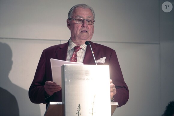 Le prince Henrik en promotion de son e-book Fabula, recueil de poèmes et de sculptures, à Barcelone le 3 juin 2014