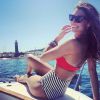 Laury Thilleman en tournage pour E! à Saint-Tropez. Juin 2014.