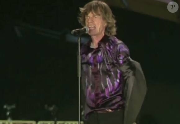 Mick Jagger en concert à Tel-Aviv en Israël, le 4 juin 2014, lors d'un concert historique avec son groupe les Rolling Stones.