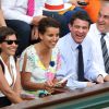 Anne Hidalgo, Najat Vallaud-Belkacem, Manuel Valls et Jean Gachassin lors de la finale homme des Internationaux de France de tennis de Roland-Garros à Paris, le 8 juin 2014.