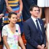 Najat Vallaud-Belkacem et Manuel Valls lors de la  finale homme des Internationaux de France de tennis de Roland-Garros à Paris, le 8 juin 2014.