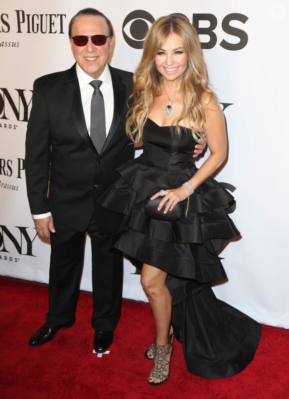 Thalia et son mari Tommy Mottola lors de la 68e cérémonie des Tony Awards à New York, le 8 juin 2014.