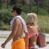 Exclusif - Caroline Receveur et son fiancé Valentin Lucas en vacances à Miami, le 8 juin 2014.