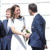 Kate Middleton rencontre Sir Ben Ainslie au Musée maritime national de Greenwich, à Londres, le 10 juin 2014, pour le soutenir dans sa campagne pour la 35e Coupe de l'America, qui sera disputée en 2017.