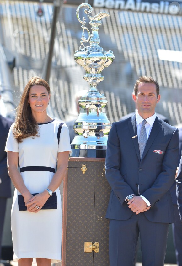 Kate Middleton était au Musée maritime national de Londres, le 10 juin 2014, pour soutenir Sir Ben Ainslie dans sa campagne pour la 35e Coupe de l'America, qui sera disputée en 2017.