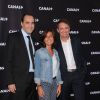 Messaoud Benterki, Nathalie Iannetta et Eric Besnard lors de la soireé de rentrée de Canal + organisée à Paris, le 28 août 2013.