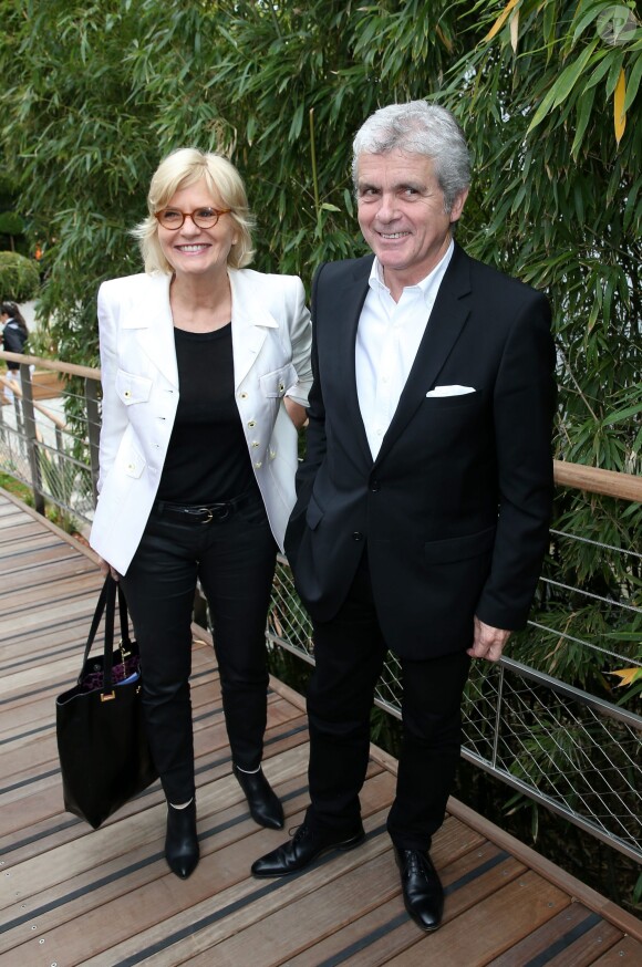 Claude Sérillon et Catherine Ceylac - People au village des Internationaux de France de tennis de Roland-Garros à Paris, le 29 mai 2014.