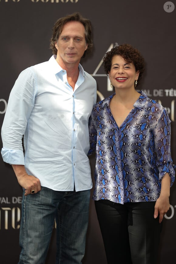 William Fichtner et Rola Bauer - Photocall de la série "Crossing Lines" au 54e Festival de la Télévision de Monte-Carlo. Le 10 juin 2014.