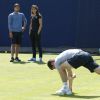 Andy Murray et Amélie Mauresmo pour leur premier entraînement au Queen's à Londres le 11 juin 2014.