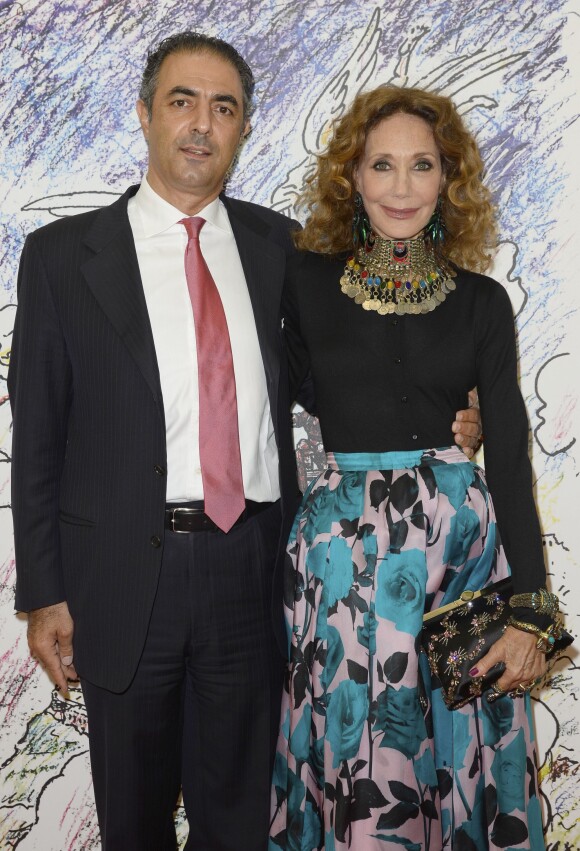 Marisa Berenson et son compagnon Jean-Michel Simonian à Paris le 13 mai 2014.