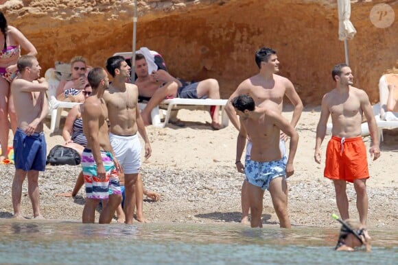 Novak Djokovic et ses amis lors de l'enterrement de sa vie de garçon, le 11 juin 2014 à Ibiza
